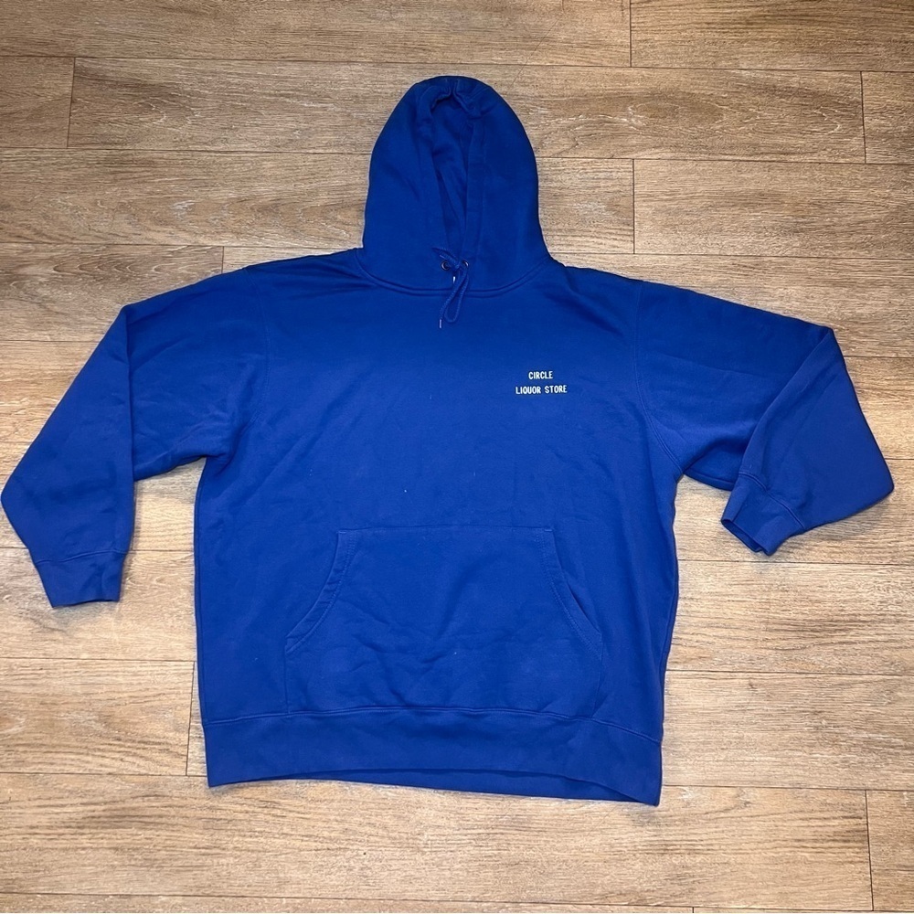 Vibrant Blue Pullover Hoodie with Long Sleeves size2XL